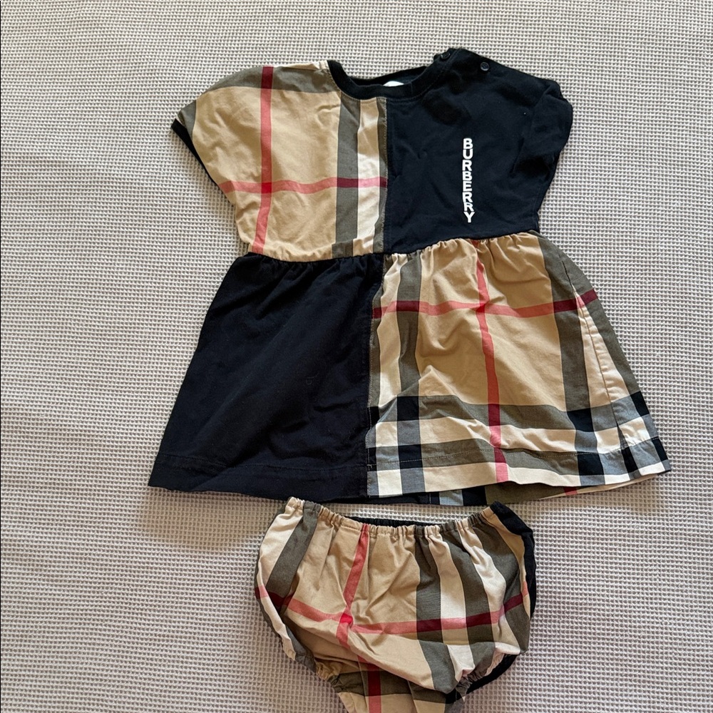 Burberry Black and Tan Check Baby Outfit